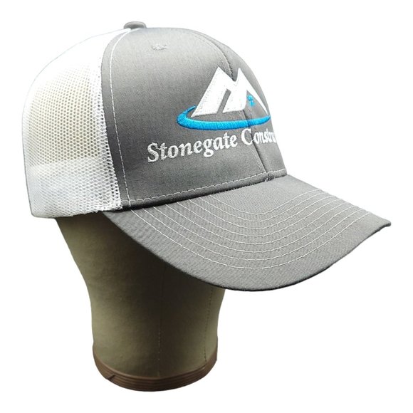 Stonegate Construction Mesh Snapback Cap Trucker Baseball Hat Cobra Gray White - Picture 3 of 12